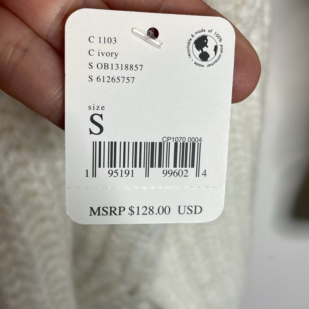 Free People | Women’s Blue Bell Scoop Neck Sweater in Ivory Size Small NWT - Picture 6 of 8